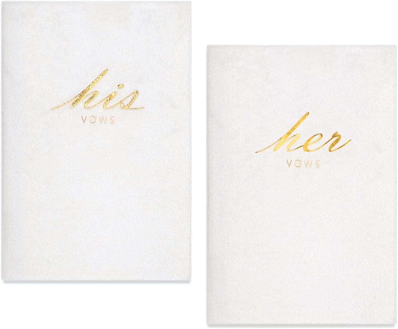 Etercycle Velvet Vow Books, 2 Pieces Ivory Wedding Vow Book His and Hers Bride Wedding Officiant Book with 22 Pages Pocket Size Exquisite Vow Books for Wedding Gifts Engagement Present (5.6" x 4")
