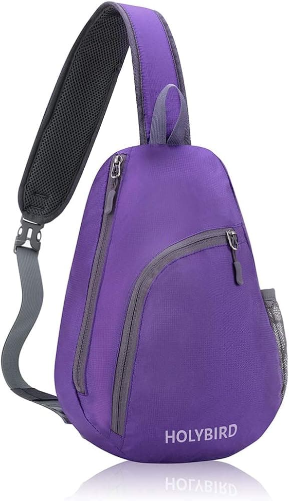 Shoulder Sling Bag Chest Backpack Crossbody Lightweight Travel Hiking Daypacks for Men Women Teens (purple)