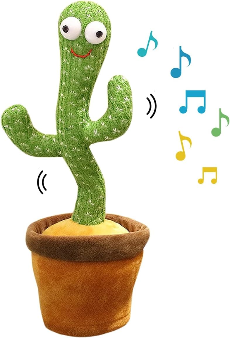 Lopbraa Singing Cactus Toy Dancing Cactus Plush Funny Cactus Dolls for Home Decoration Cactus with 120 English Songs Interesting Children's Toys (A-USB Charge) (A-USB Charge)