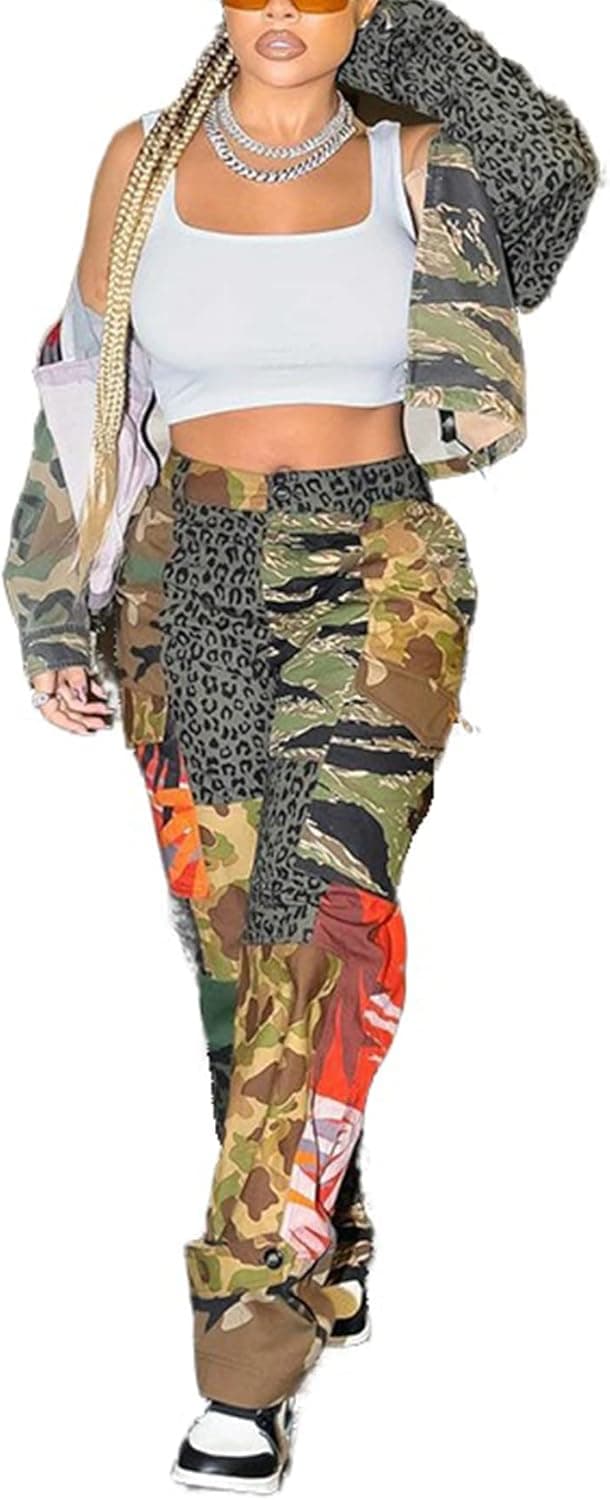LKOUS Camo Cargo Pants for Women