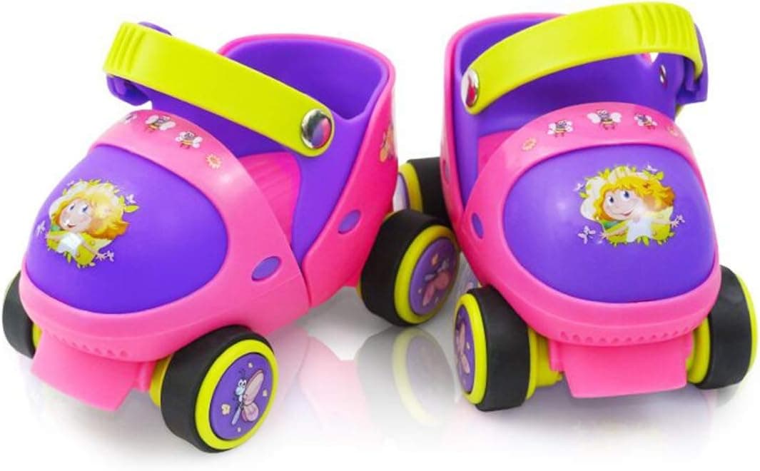 Kids Children's Boys Girls Adjustable Quad Roller Skates Shoes with Safe Lock Mode for Beginners Toddlers Baby