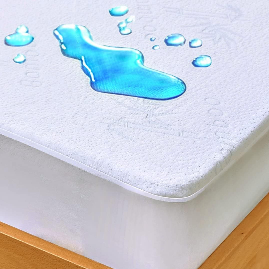 DOWNCOOL Mattress Protector Cover, Ultra Soft Breathable Fitted Bamboo Mattress Protector (Twin XL, Bamboo Pattern)