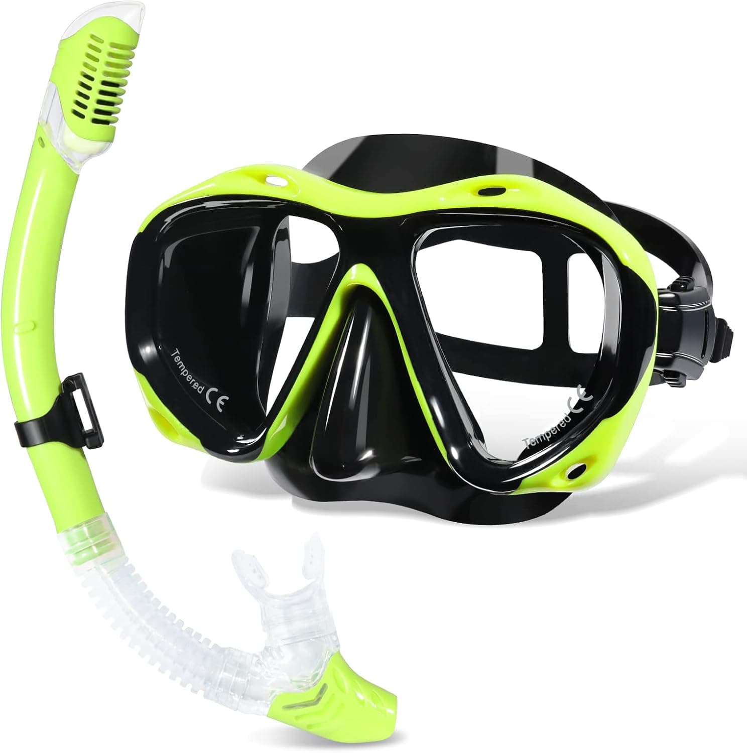 Freela Snorkeling Gear for Youth, Snorkeling Set with Snorkel Mask and Dry Snorkel, Comfort No Leaking Panoramic HD View, Scuba Mask and Snorkel Set for Youth Teens Diving, Lap Swimming, Pool