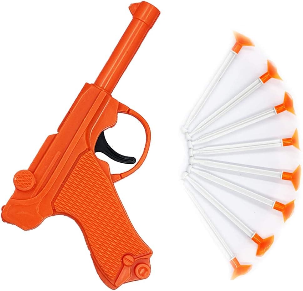 The Dreidel Company Detective Set, 10 Suction Cup Bullets with A Plastic Pistol, 11 Piece Set (Single Set)