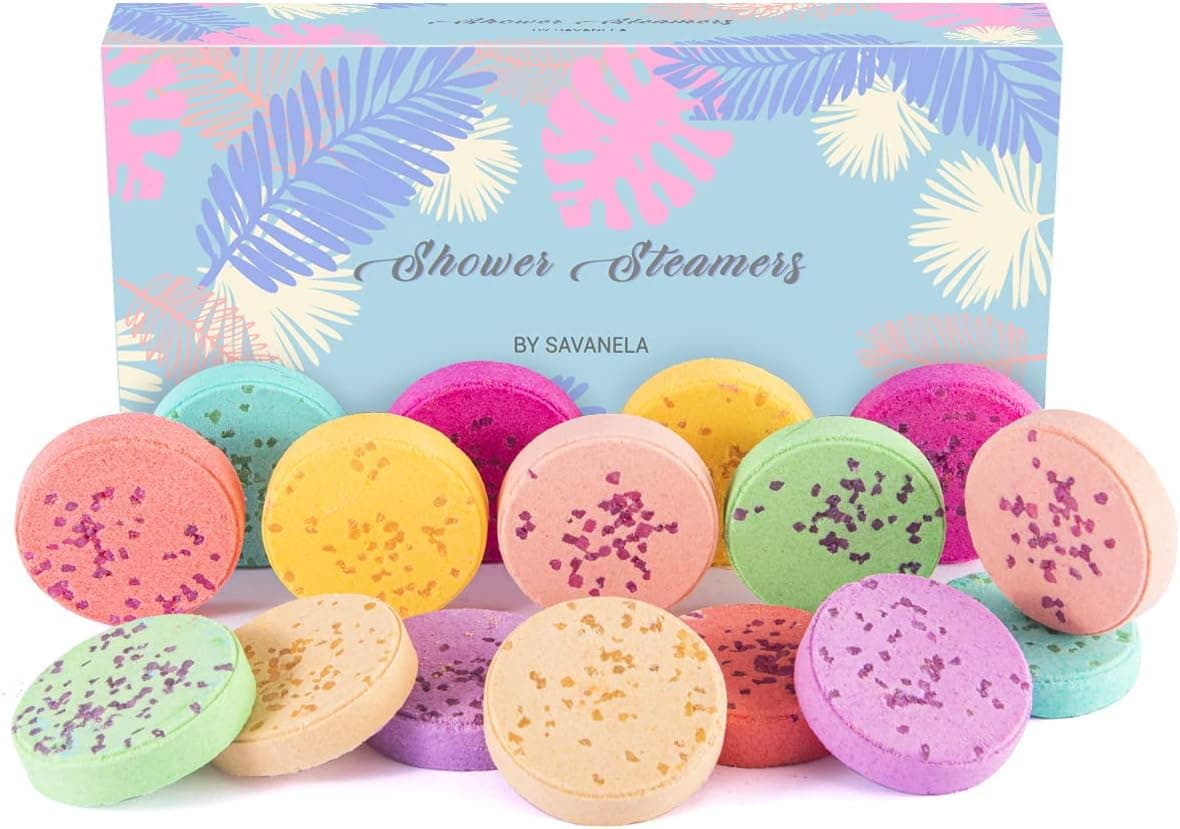 Shower Steamers Aromatherapy - 16 Shower Bombs with Essential Oils, Gifts for Women Moms Birthday, Relaxing Shower Steamers for Stress Relief, Enjoy Spa at Home