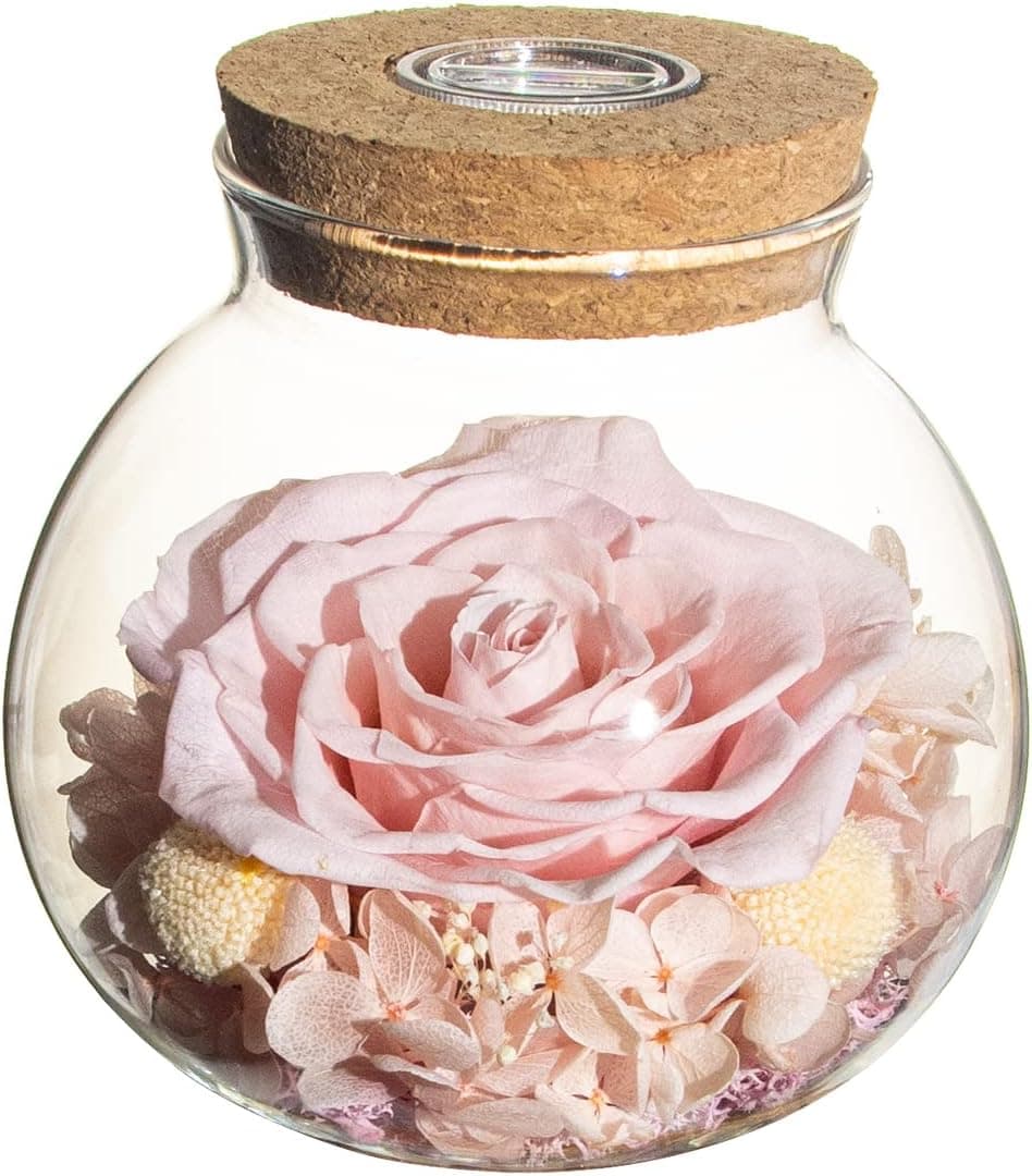 Preserved Real Roses with Colorful Mood Light Wishing Bottle,Eternal Rose,Never Withered Flowers,for Bedroom Party Table Decor, Christmas Decorations,a Gifts for Women Pink