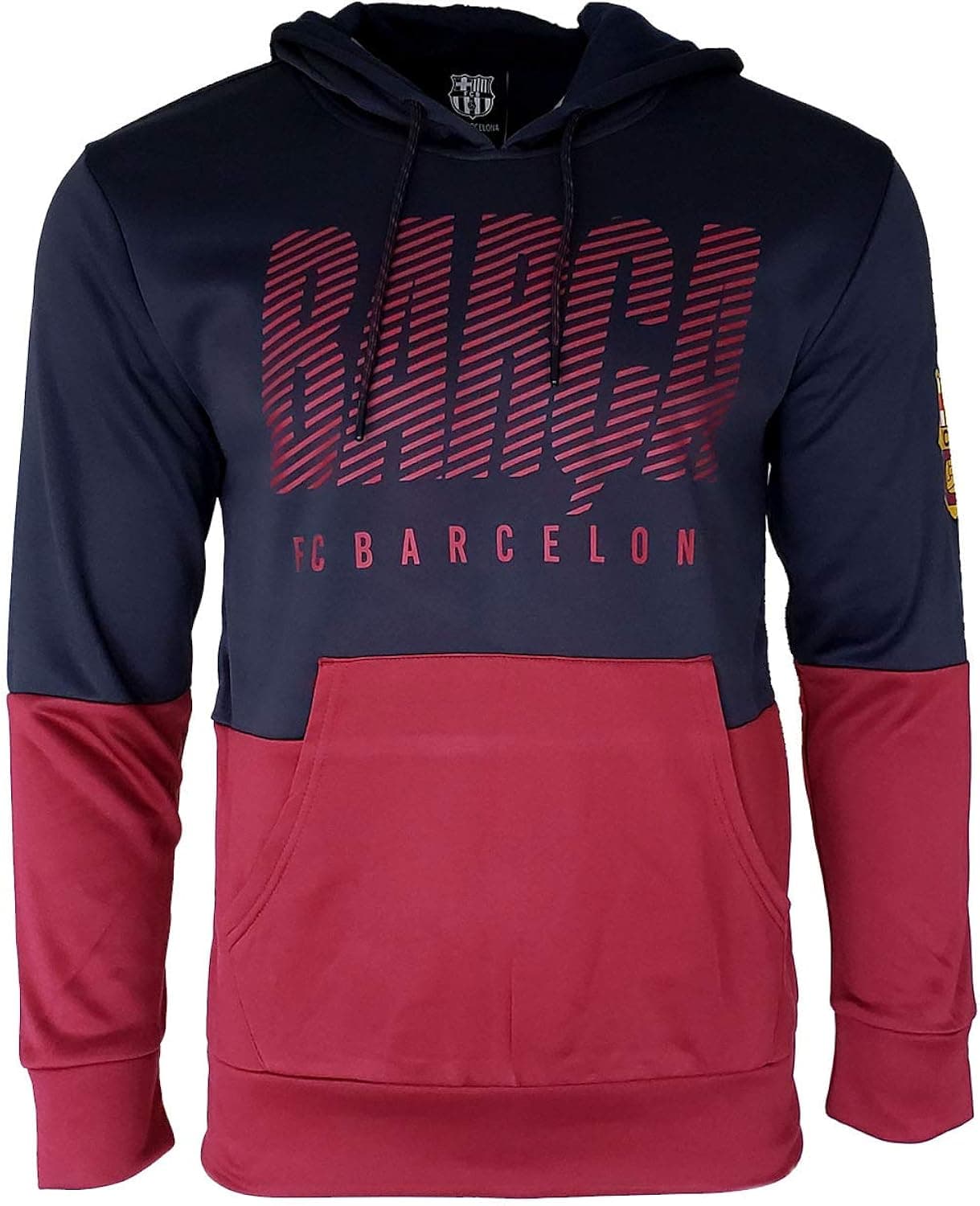 Hooded Sweatshirt, Pullover Hoodie Jacket Navy Maroon L