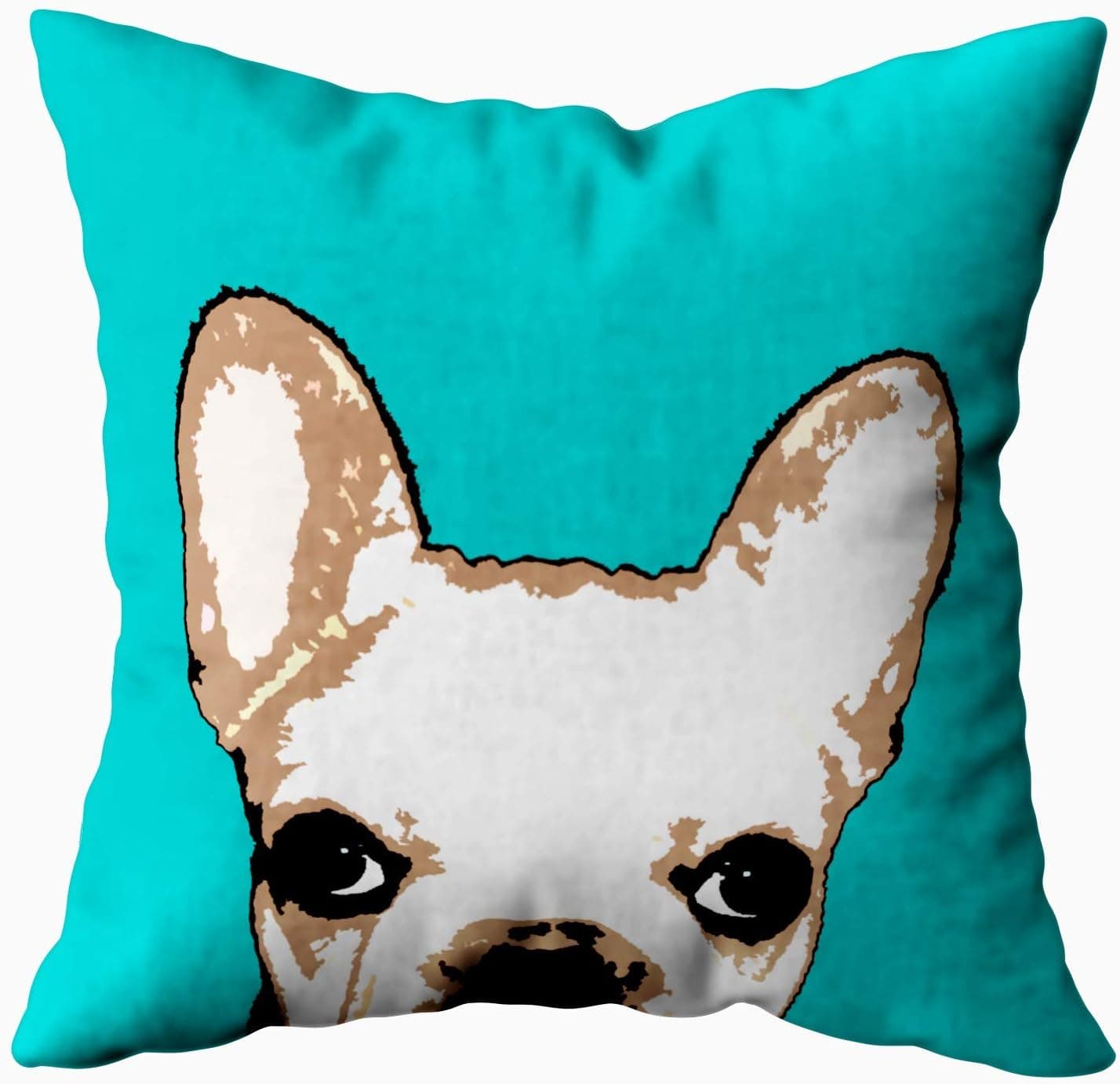 ARDOUR VAN Musesh Animal Pillow Cover,Holiday Throw Pillow Case, 16x16 French Bulldog Turquoise pop Art for Sofa Home Decorative Pillowcase Pillow Covers