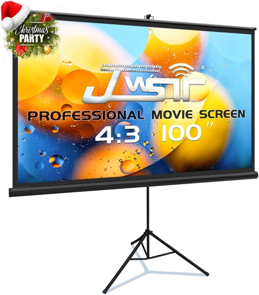 Projector Screen and Stand, 3 Layers PVC 16:9 Front Outdoor Projector Screen, Foldable Outdoor Movie Screen with Carry Bag Video Projection Screens for Home Theater Backyard Movie (100 inch )