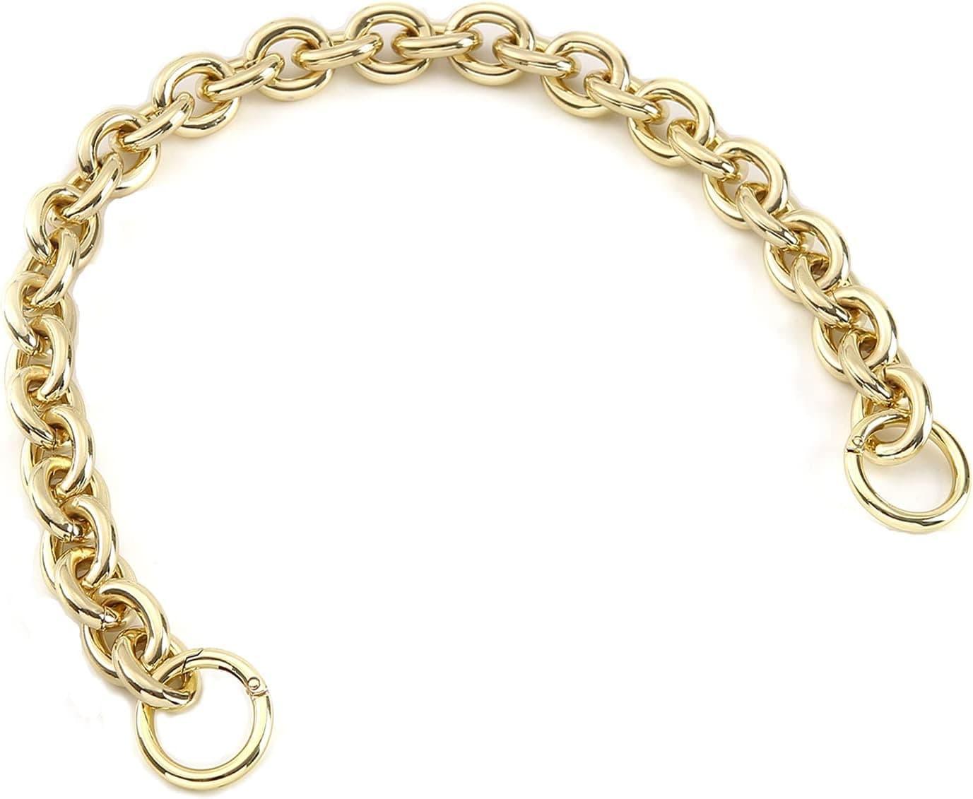 Xiazw Fashionable Heavy Aluminum O Shape Metal Chain Handle Shoulder Straps Replacement for Women's Handbag,Shoulder Bag (Light Gold)
