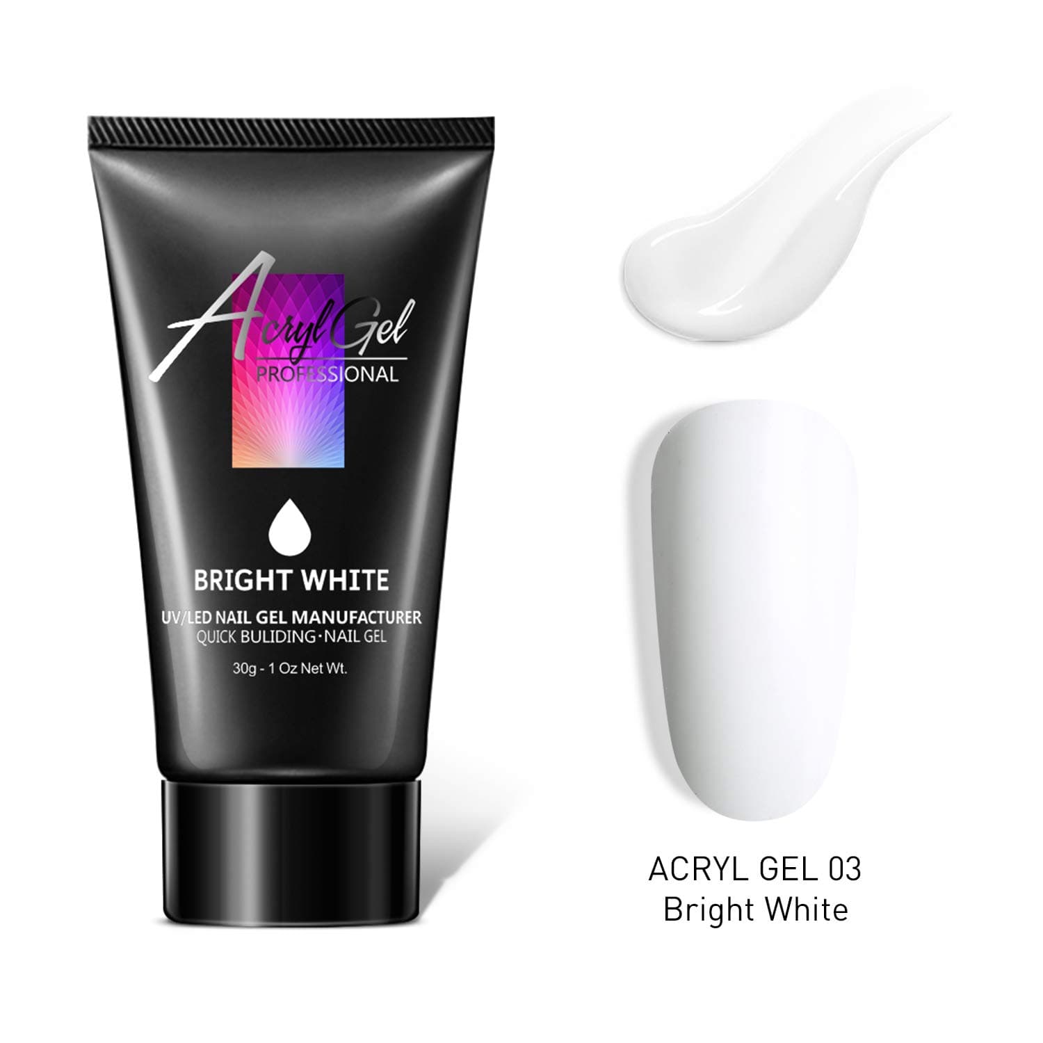 Modelones Poly Nail Builder Gel 30ML 1.01oz Bright White Nail Extension Gel Nail Enhancement Nail Thickening Tool