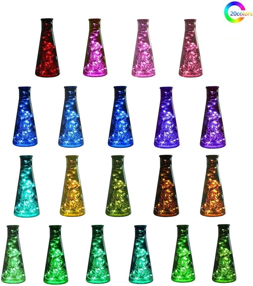 Fairy Lights 32.8Ft,Aiiato Led String Lights 4 Copper Wires Battery Operated Waterproof 20 Colors 8Modes Remote Control Reach Up to 59feet Timer Function,Fair String Lights for Christmas Party Wedding