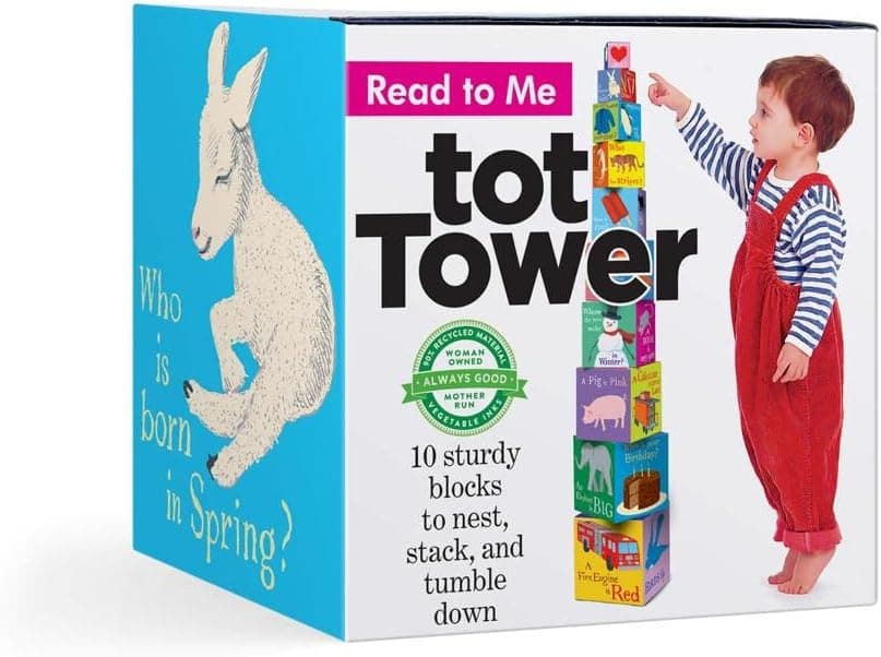 eeBoo: Read-To-Me Tot Tower Blocks Tower, Promotes Language and Concept Development, Ecourages Learning about Size and Proportion, Screen-Free Fun, For Ages 3 and up