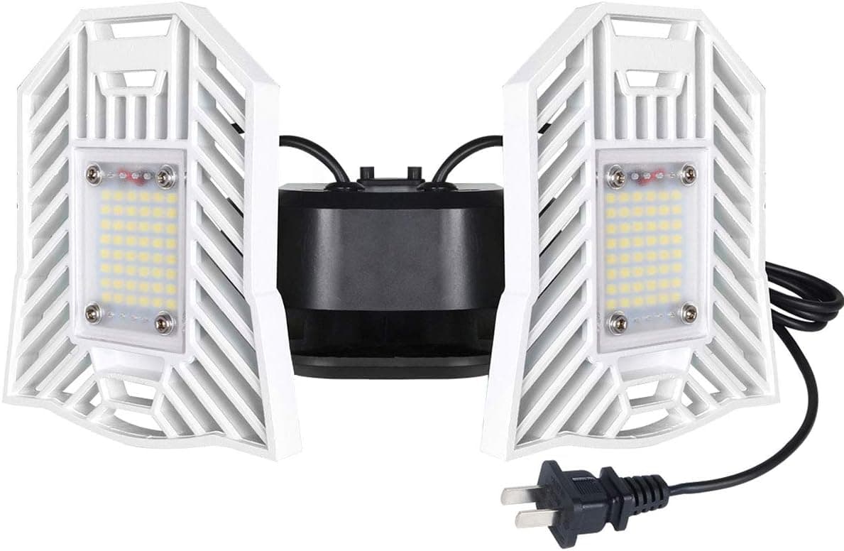 LED Garage Lights 4000LM 6000K Daylight LED Shop Lights IP65 Indoor LED Light Bulb 40W Adjustable Heads Light for Entryways, Stairs, Yard, Garage, Basement (Ordinary Version)