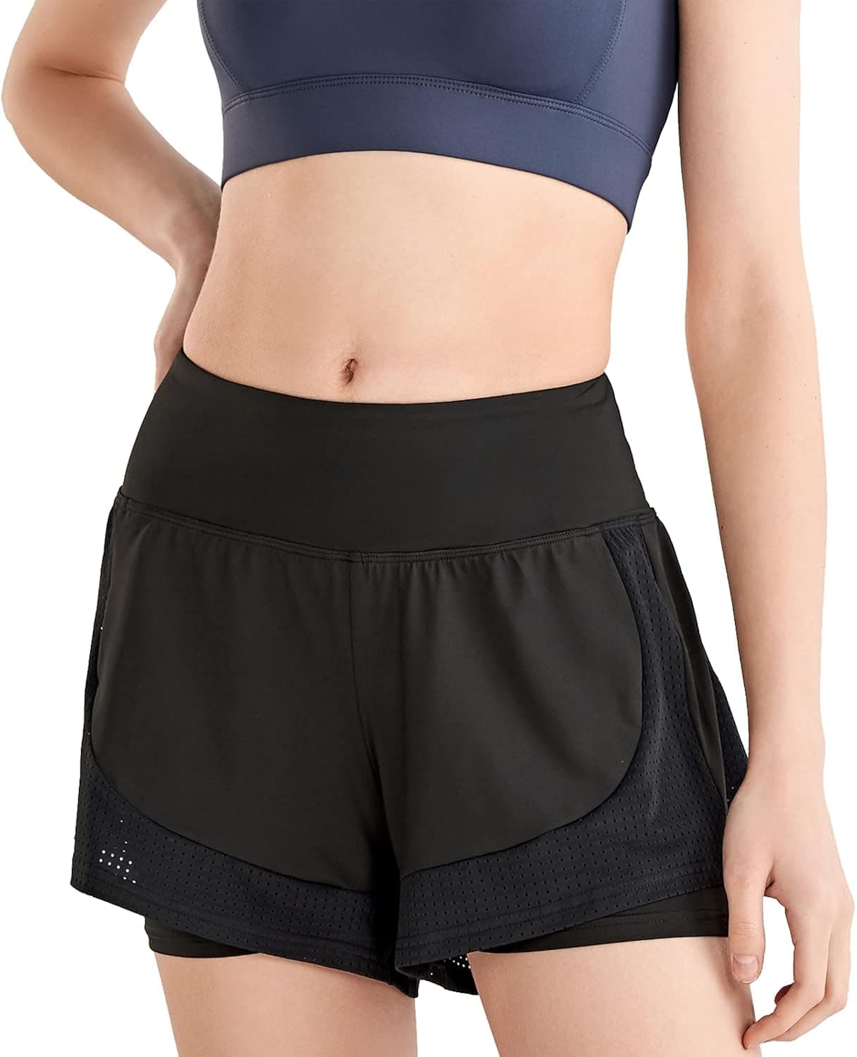 Deckpro Women's Workout Shorts Womens Athletic Running Shorts High Waist Short Yoga Shorts for Women