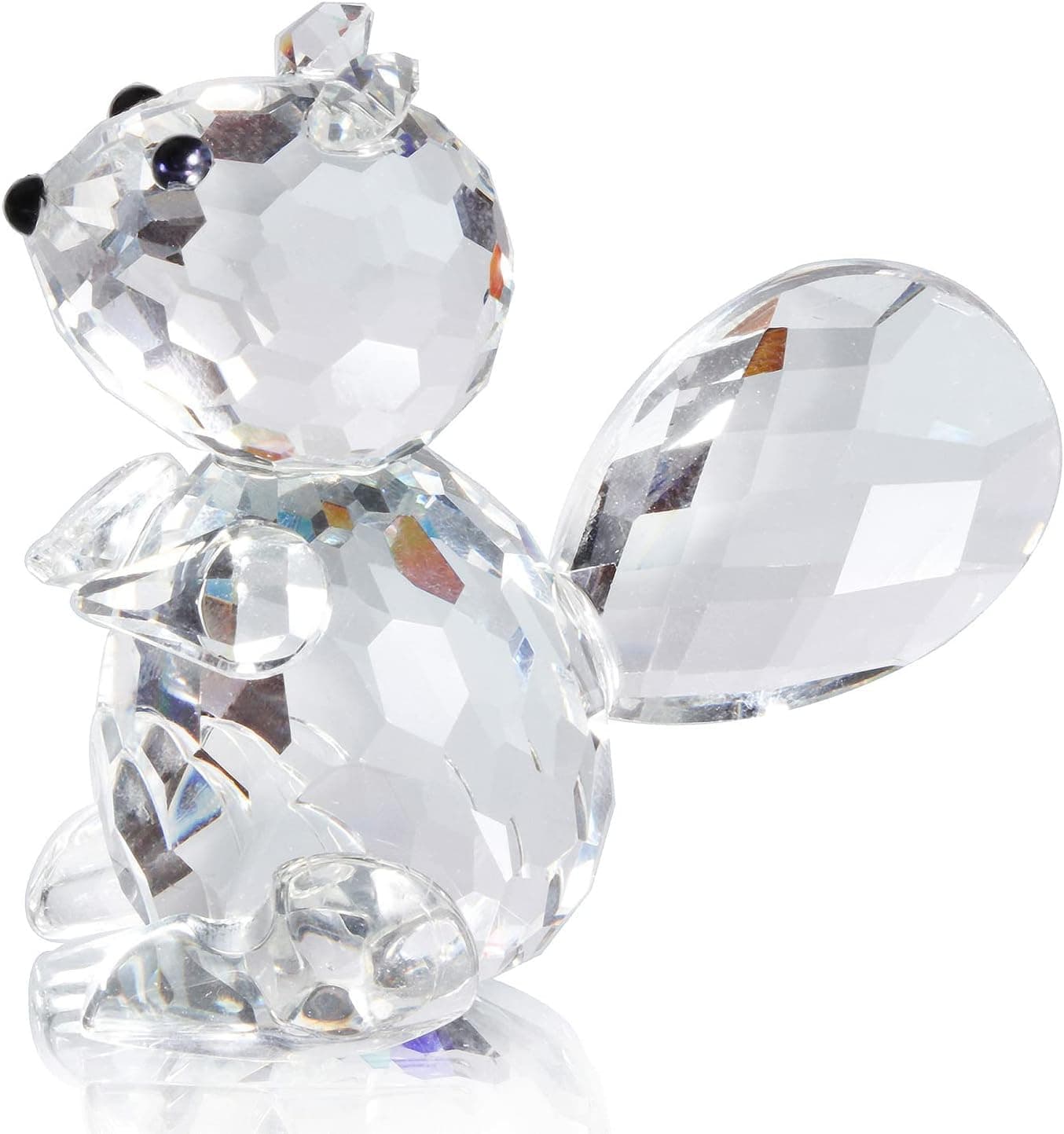Waltz&F Crystal Clear Squirrel Collectible Animal Figurine Table Decoration Craft
