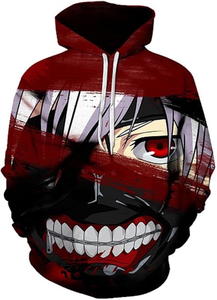 Yagao Tokyo Ghoul Women's Hoodie 3D Printing Men's Hoodie Funny Hooded Sweatshirt Hip Hop Sportswear Unisex Hoodie TXU-126 6 XG