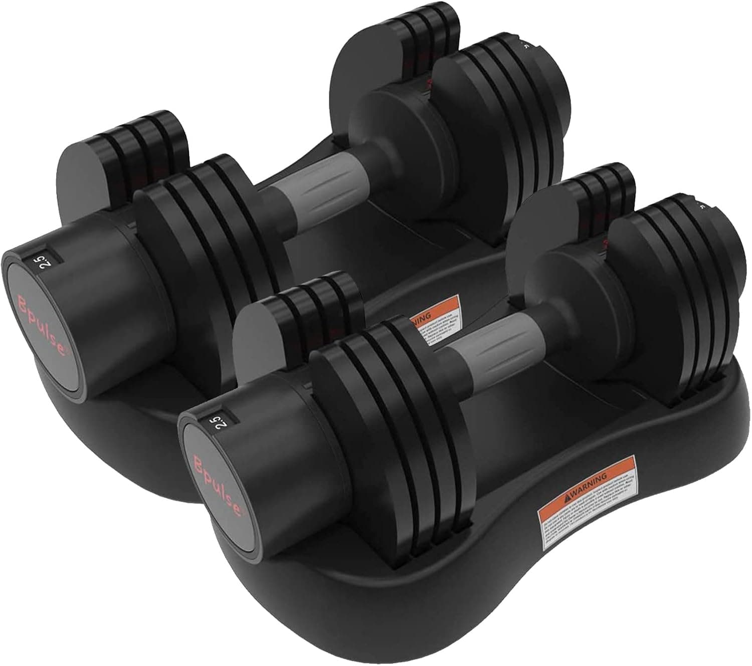 Bpulse 27.5lb/33lb/50lb Adjustable Dumbbell Dial Adjustable Dumbbell with Handle and Weight Plate Fast Adjust Weight by Turning Handle, Great for Full Body Workout