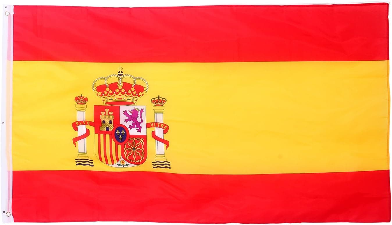 HDE Spain Flag Spanish Coat of Arms Wall Tapestry Banner (3x5 ft)