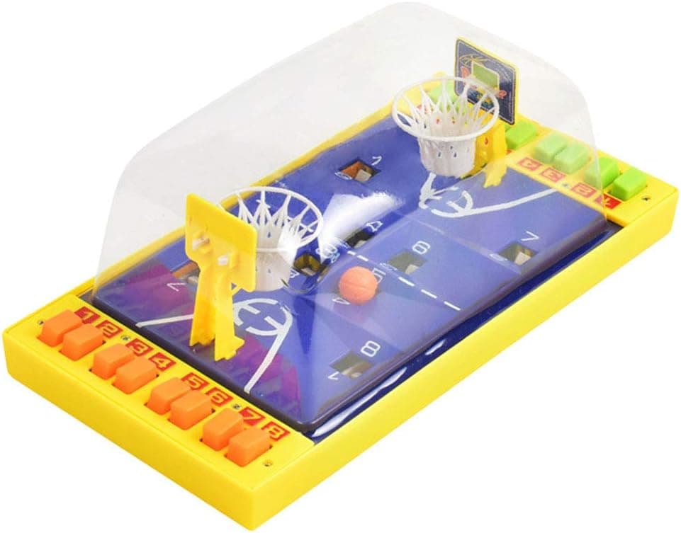 Mini Basketball Table Game - Desktop Arcade Hoops Slap Shot Miniature Game for Ages 3 and Up | Classic Mini Basketball Tournament Table Top Games for Sports Fans and Fanatics, Random Color