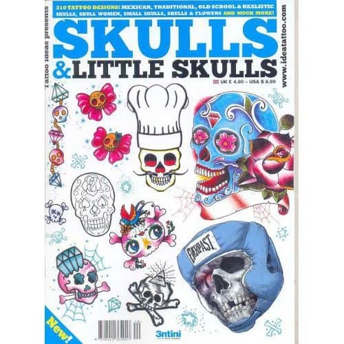Skulls and Little Skulls Tattoo Illustration/Tattoo Flash Book Books/Tattoo Flash Art