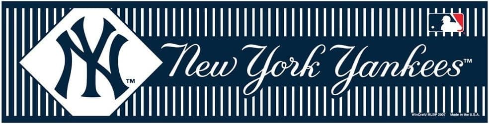 WinCraft MLB New York Yankees WCR36829071 Bumper Strip, 3" x 12", Black