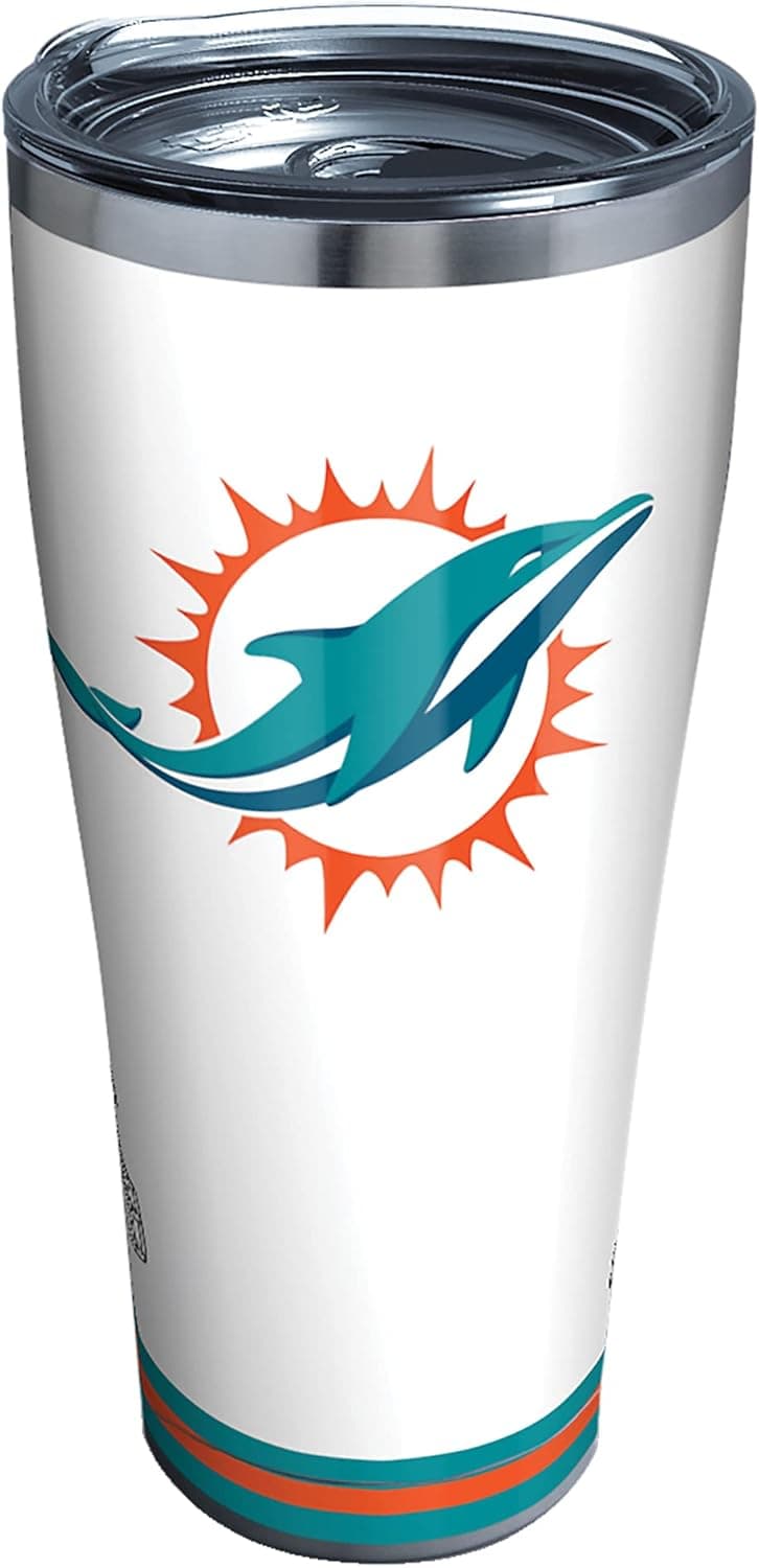 Tervis Triple Walled NFL Miami Dolphins Arctic Insulated Tumbler Cup Keeps Drinks Cold & Hot, 20oz, Stainless Steel