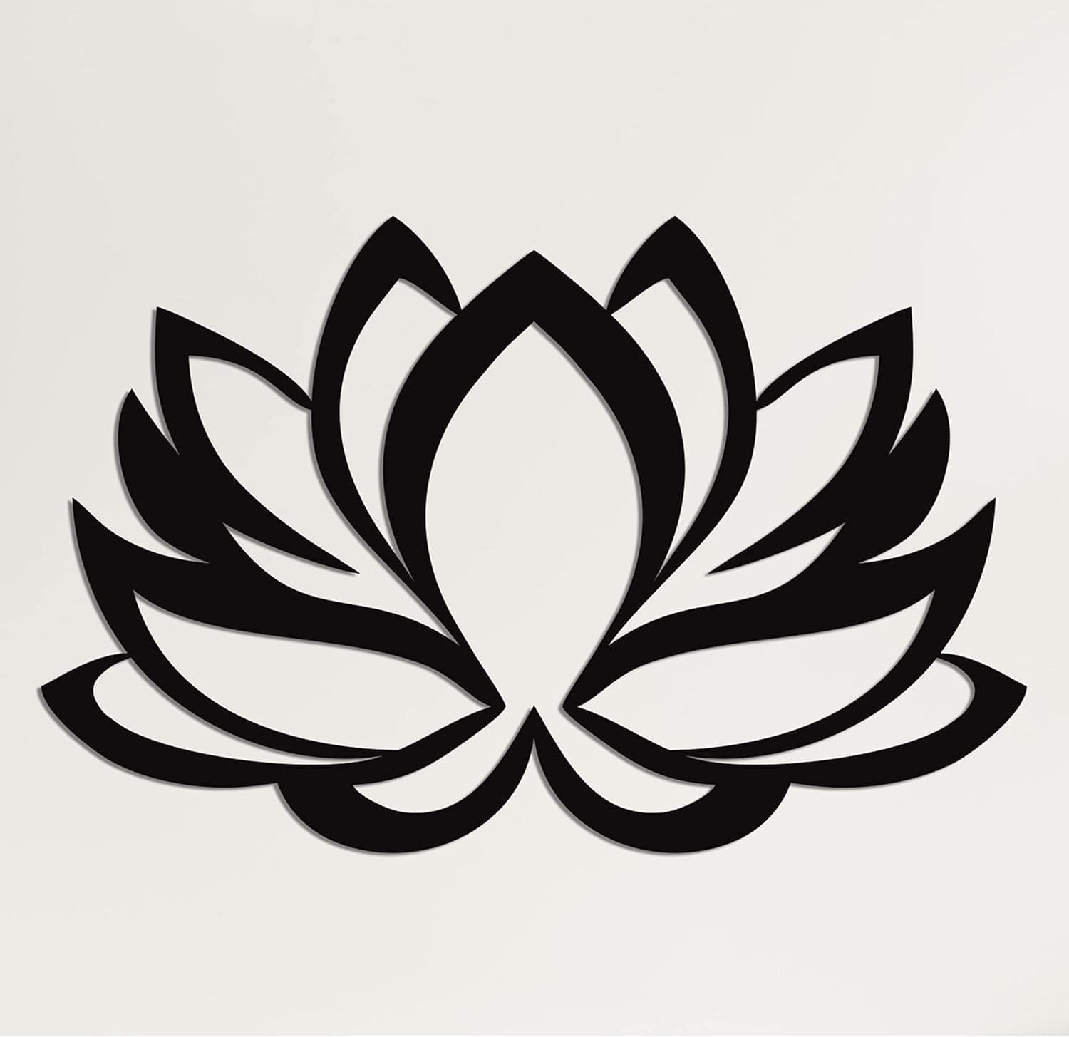 DEKADRON Metal Wall Art - Lotus Flower - 3D Wall Silhouette Metal Wall Decor Home Office Decoration Bedroom Living Room Decor Sculpture (Black, 46" W x 30" H / 117x76 cm)