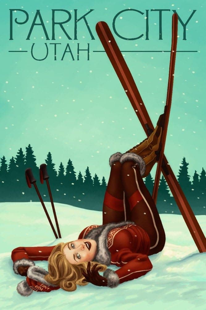 Park City, Utah - Ski Pinup (24x36 Collectible Giclee Gallery Print, Wall Decor Travel Poster)