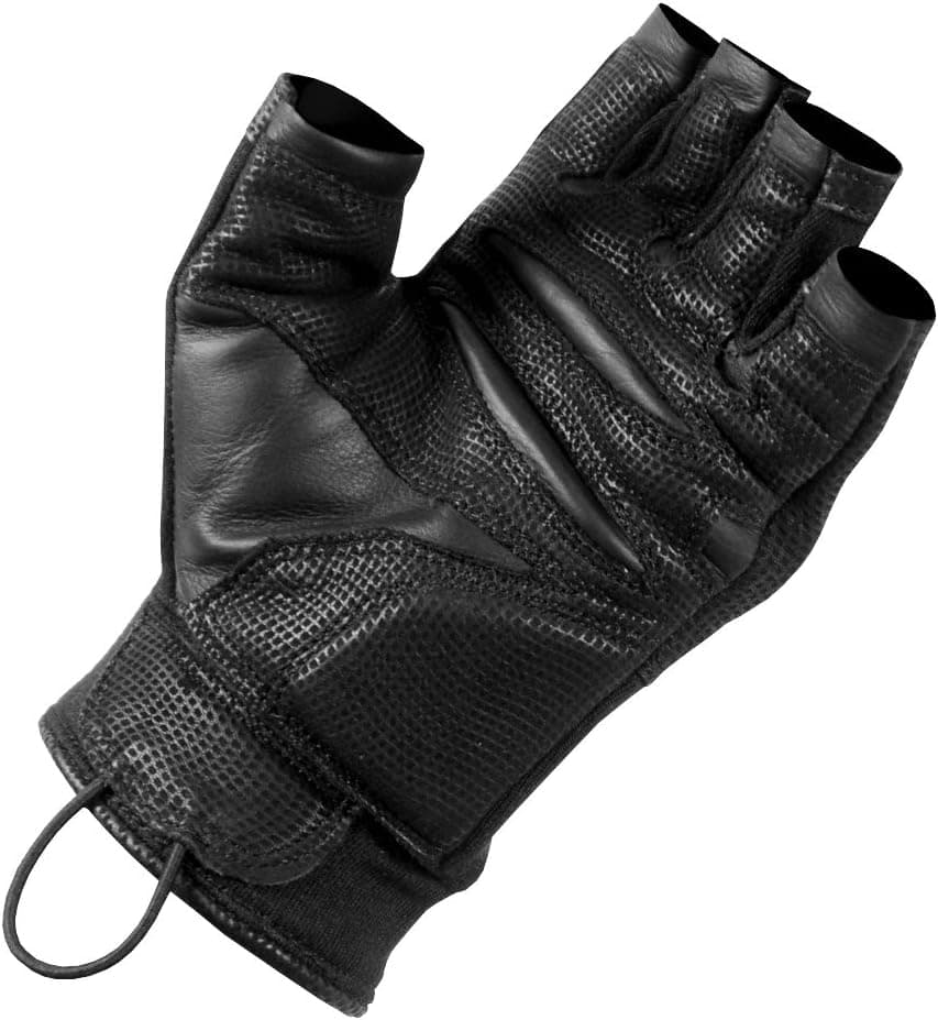 SecPro Superior Service Hard Knuckle Tactical Fingerless Gloves Black Nomex IIIA