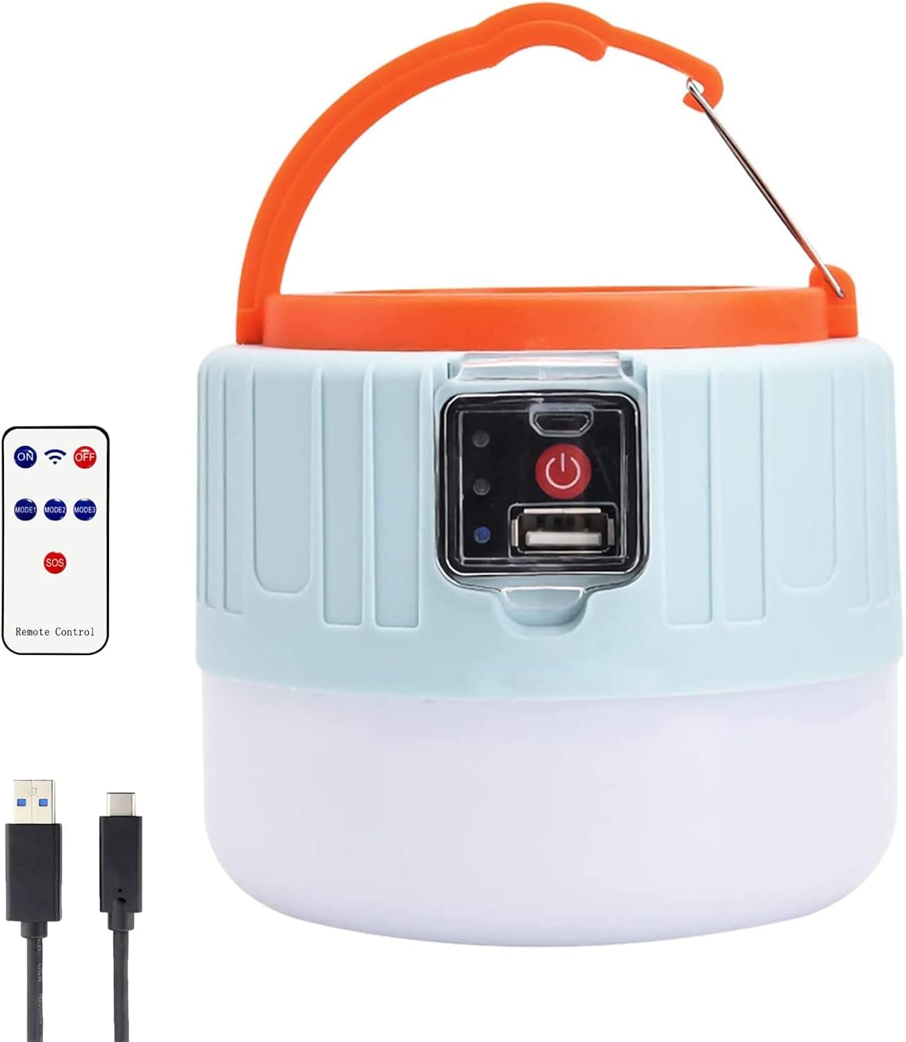 LED Camping Lights Rechargeable Camping Lantern with Remote 280LM Solar Light 3 Light Modes Power Bank Waterproof Emergency Light Outdoor Tent Light White