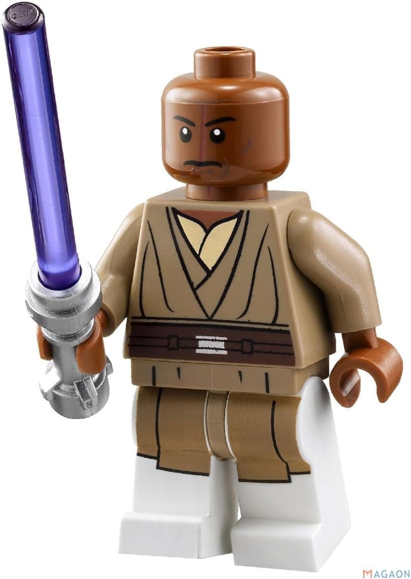 LEGO Mace Windu (2013) With Rare Violet Lightsaber Blade and Metallic Hilt (75019 Exclusive)