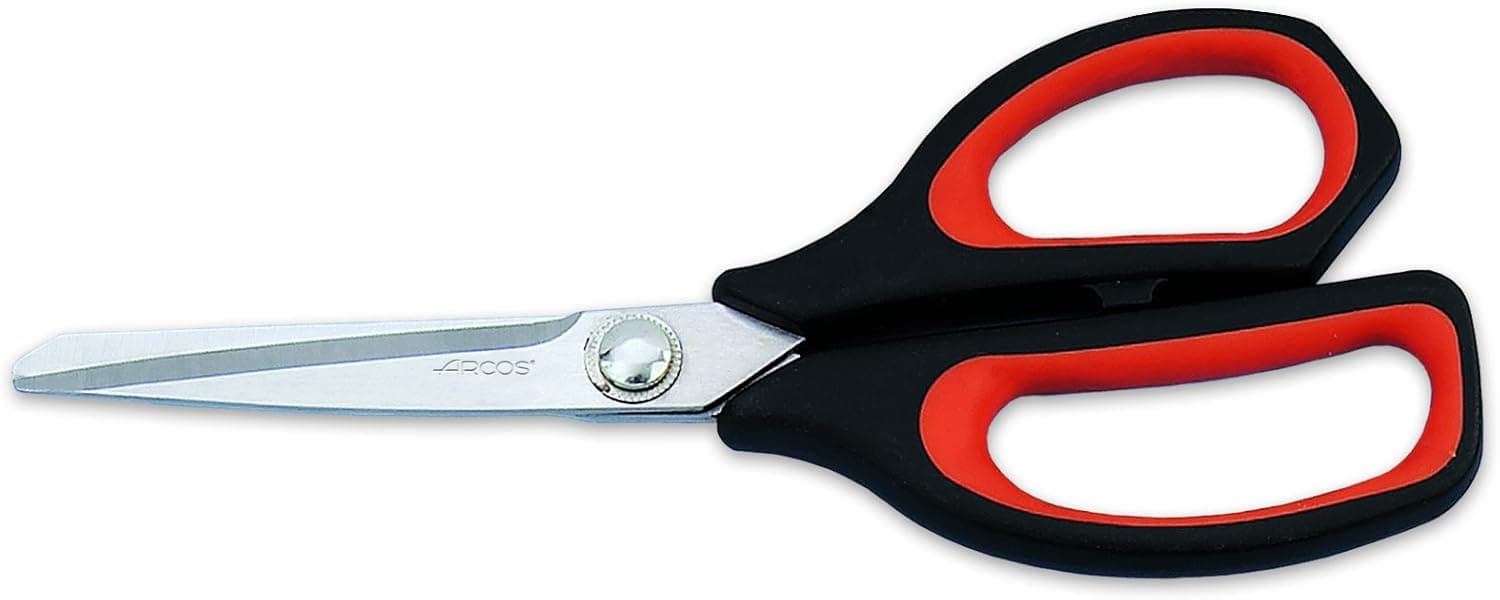 Arcos Series Prochef - Kitchen Scissors - Blade Stainless Steel 8" - Handle Polypropylene Black and Red color
