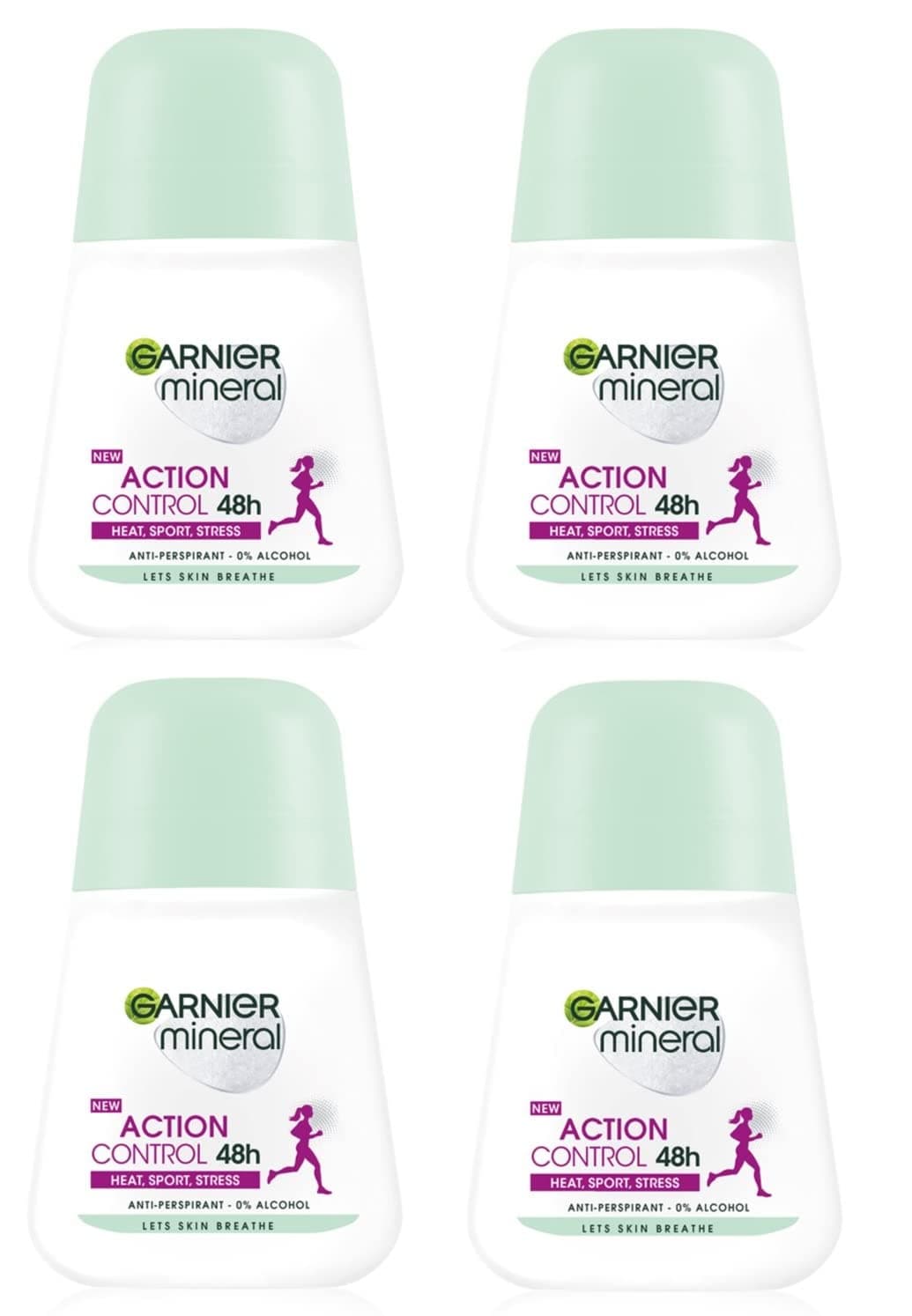 (Pack of 4) Garnier Mineral Action Control Anti-perspirant Roll On for Women 4x50ml