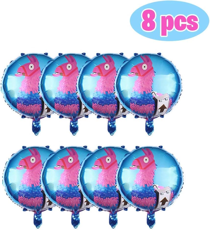 Party Hive Large 16" Foil Gaming Loot Supply Llama Balloons for Kids Birthday Party Event Decoration (8 Pack)