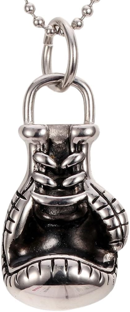 316L Stainless Steel Boxing Glove Rocky Mens Charms Pendant Necklace Chain