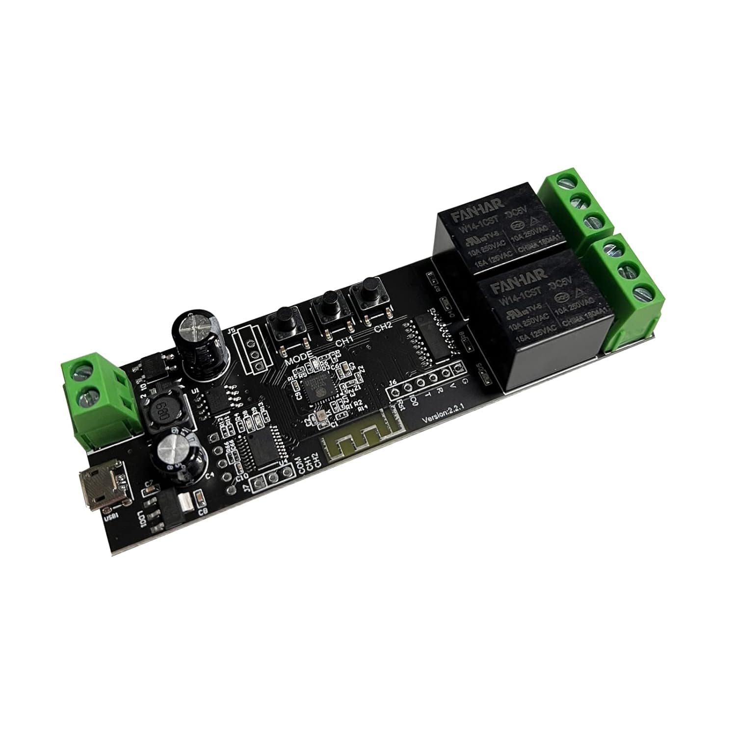 2CH WiFi Momentary Inching Relay Switch TUYA/Smart Life App Control DIY Switch Module for Smart Home Compatible with Alexa Google Assistant