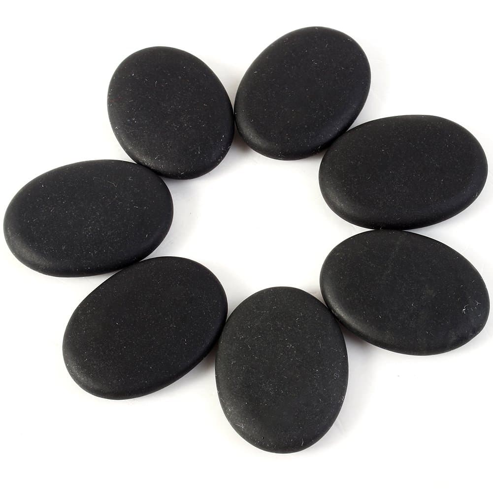 Massage Hot Stones Personal Large Massage Stone Set Lava Natural Stone Massage Kit Hot Spa Rock Basalt Stone 7pcs/lot (1.1 inch 1.5 inch 0.5 inch)