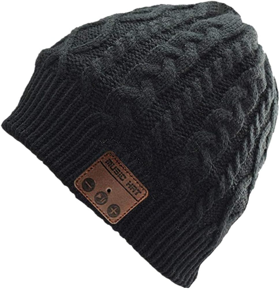 Wireless Music Beanie Hat Winter Soft Warm Knit Cap with Stereo Headset Speaker Mic Hands-Free for Men Women Outdoor Sports