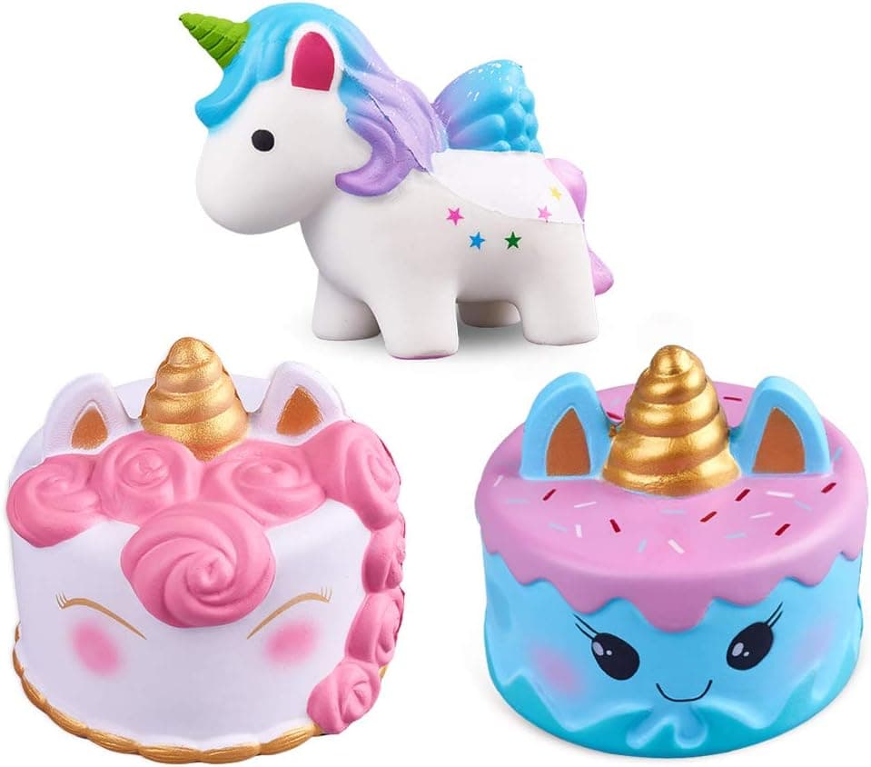 ModFL Jumbo Unicorn Cake Slow Rising Squishies Kawaii Cream Scent Kids Party Toys Pack of 3