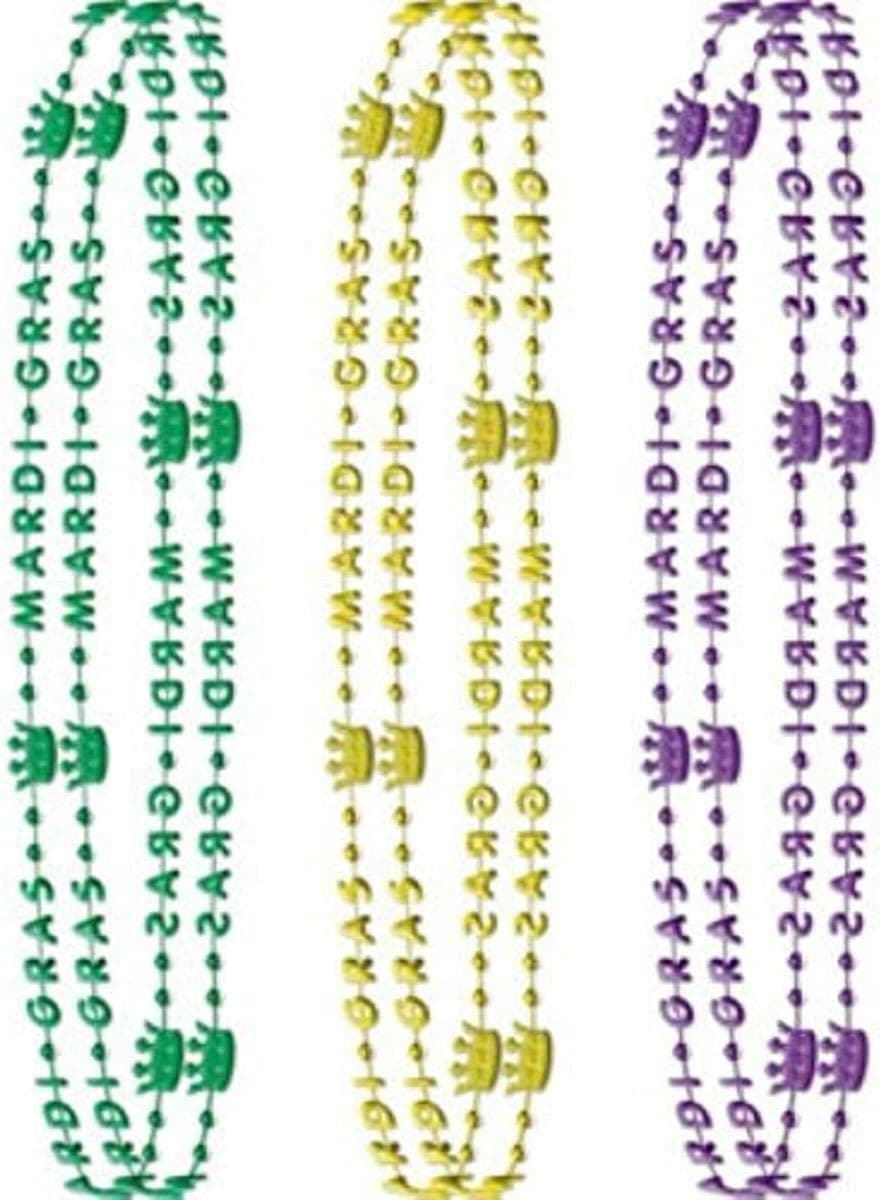 amscan Crown Bead Necklaces Costume Accessory, 32", Multi Color