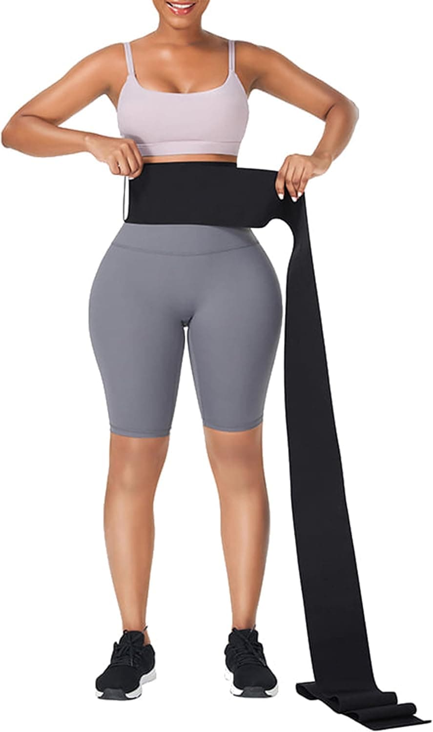 HerBose Waist Trainer for women I Waist Cincher Corset Adjust Your Snatch Bandage waist Wrap Tummy Control Waist Trimmer Belt lower belly Compression plus size shapewear Black
