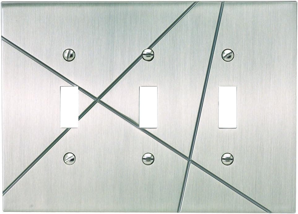 Atlas Homewares NSTT-BRN Modernist 5-by-6-3/4-Inch Triple Toggle, Brushed Nickel