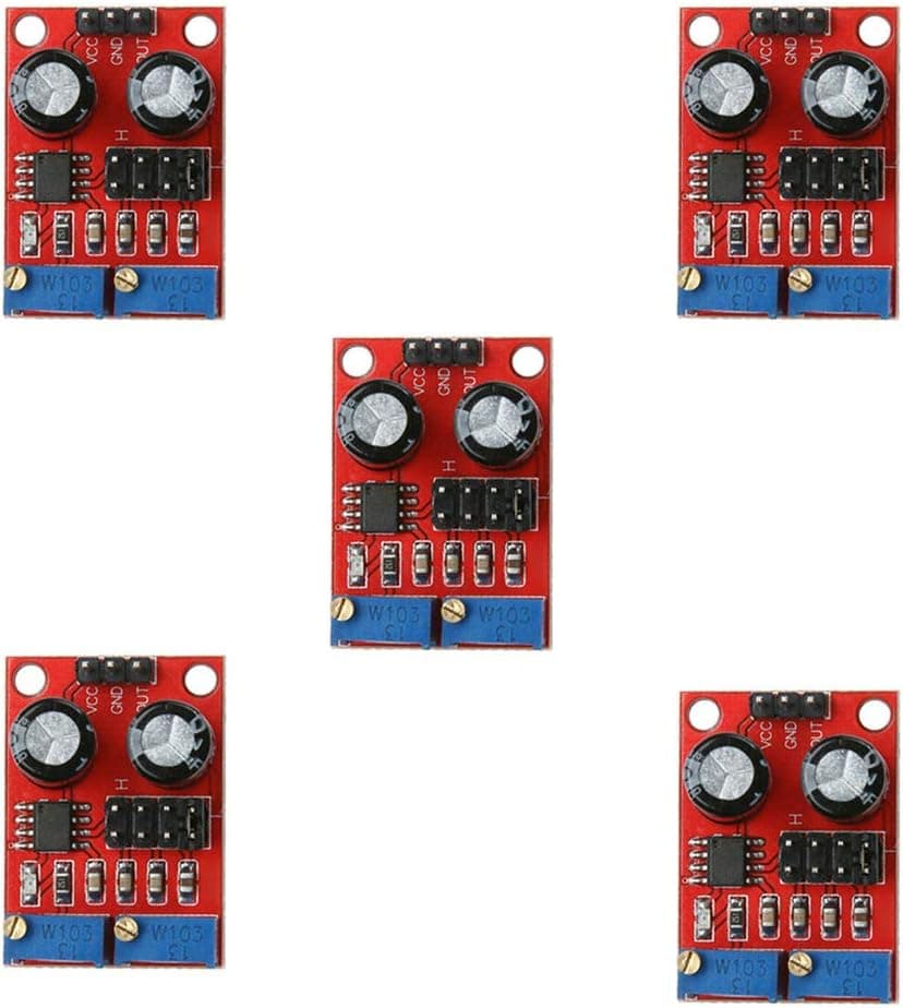 Acxico 5Pcs NE555 Pulse Frequency Duty Cycle Adjustable Module Square Wave Signal Generator Stepper Motor Driver Board