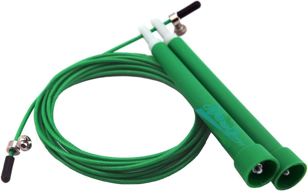Newyond Jump Rope - 100% Premium Quality, Adjustable Crossfit Speed Rope - Best for Double Unders - Boxing - Fitness - (Green)