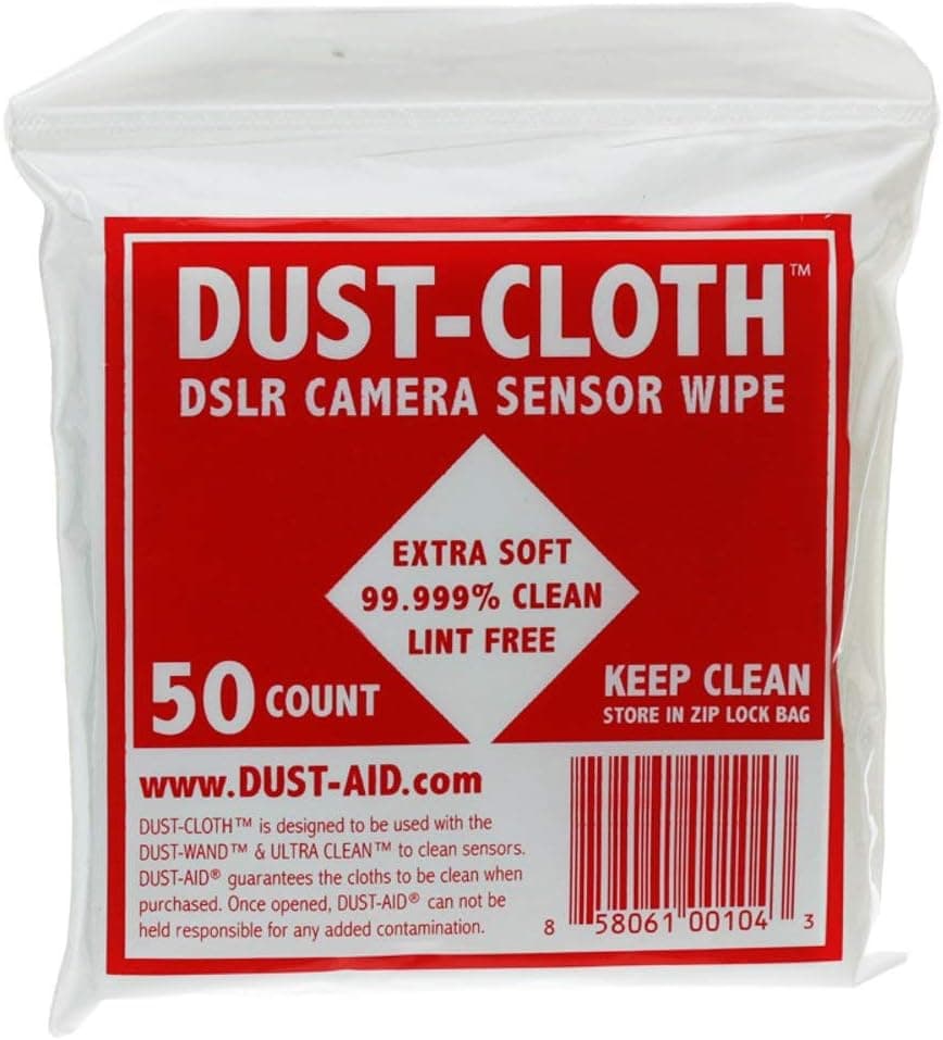 DustAid Dust Cloth 4-Inch x 4-Inch Sensor Wipe (50 for DA03)