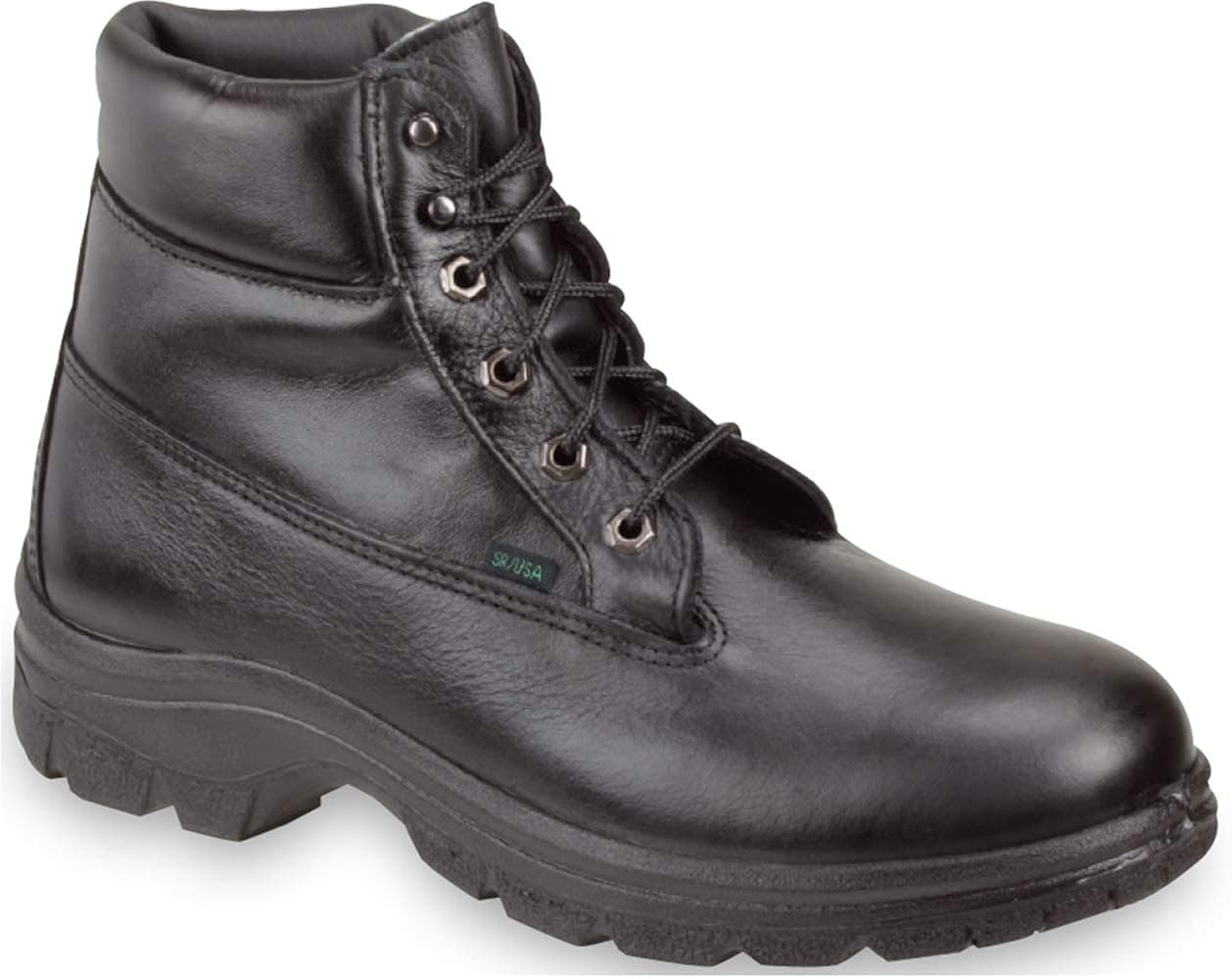 Thorogood Soft Streets 6” Athletic Work Boots for Women - Insulated Premium Black Leather with Comfort Insole and Slip-Resistant Outsole; Berry Compliant and Postal Certified