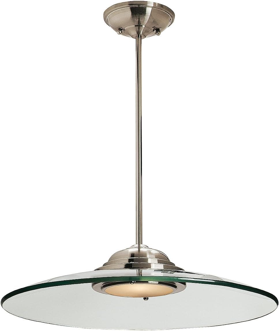 Phoebe - 19"dia Pendant - Brushed Steel Finish - 8mm Clear Glass Shade