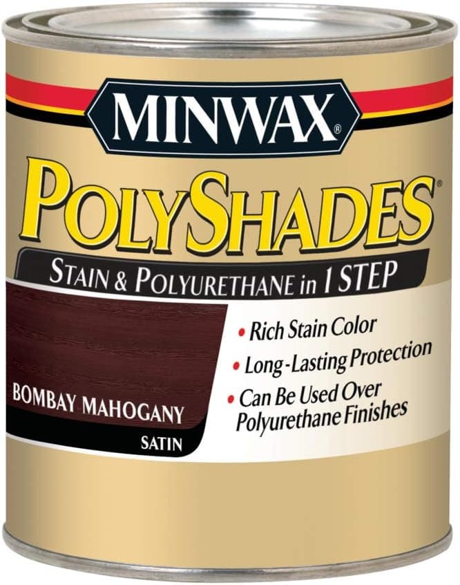 Minwax 619804444 PolyShades Stain & Polyurethane, Quart, Bombay Mahogany