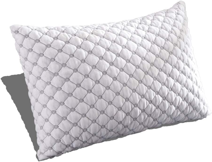Lexeme Hypoallergenic Bed Pillows for Sleeping, Shredded Memory Foam Pillow with Bamboo Cover, Adjustable Loft for Back and Side Sleeper, Queen Size